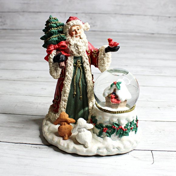 The San Francisco Music Box Company Snow Globe St Nicholas Santa Claus - Picture 1 of 8